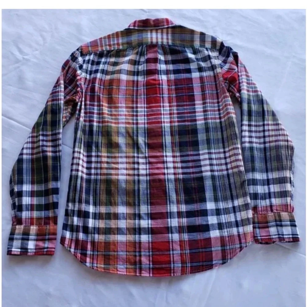 J. Crew Men's Red and Blue Plaid Button Down Shirt
